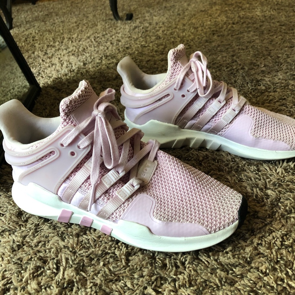 Baby pink adidas EQT trainers